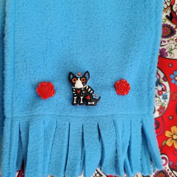 Sugar Skull Halloween 2pc Outfit scarf for 11" Mattel Child Grogu baby yoda Doll - Picture 5 of 8